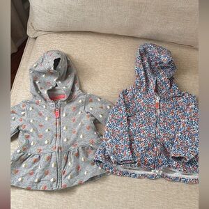 Carter's Gray and Floral Kids Hoodies
